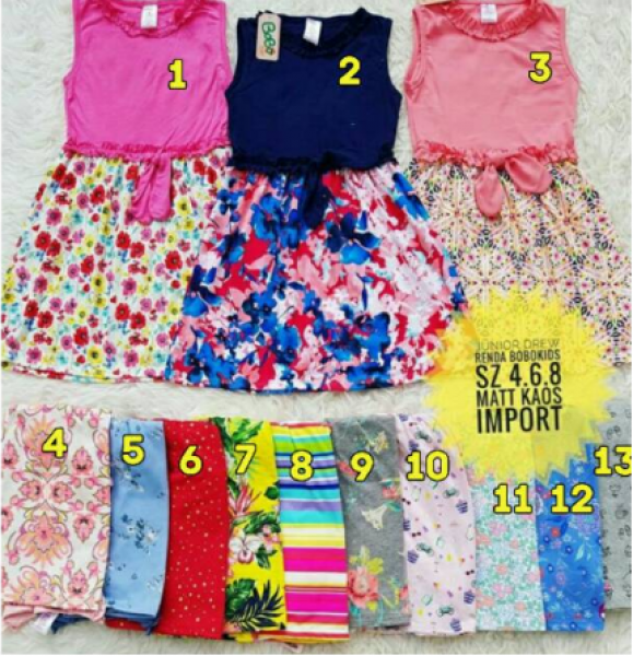 DRESS RENDA BOBO KIDS JUNIOR 3-7 TAHUn